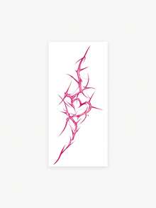 1 pieza Pegatina de tatuaje temporal con patrón de corazón espinoso estilo Y2K Millennium, diseño de tatuaje realista, adecuado para viajes, festivales de música, juegos, regalos de graduación, dura de 3 a 5 días - Rosa Fucsia - Ver 4