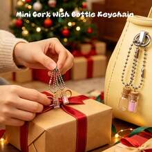 10pcs DIY Wishing Bottles Keychain Creative Glass Small Charm Pendants For Phone Backpack Pendants Couples Friends DIY Decor - Multicolor - View 7