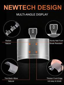 120pcs Matte Soft Gel Full Coverage Square Acrylic Artificial Toenail Tips For Nail Salon And Home Pedicure Nail Care Supplies - 無色 - 查看 6