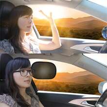 夏季汽車迷你小遮陽簾，靜電膜無殘留，夏季汽車側窗遮陽簾，汽車側窗玻璃遮陽簾，內裝防曬用 - 黑色 - 查看 1