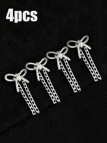 6pcs Adjustable Cuff Clips, Waist Cincher T-Shirt Clips, Jeans Hem Clips, Anti-Sagging Sleeve Clips, Clothing Shortening Clips, Adjustable Pant Leg Clips, Multi-Functional Seamless Clips, Suitable For Pants, Sleeves, Skirts And Dresses - Bow Knot - View 11