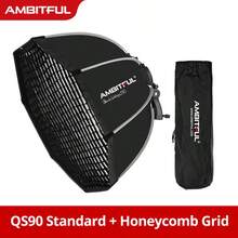 Ambitful 65/90 سم سوفت بوكس ثماني الأضلاع سريع الفك مع شبكة قرص العسل، سوفت بوكس فلاش قابل للطي ومحمول، موزع فلاش Bowens Mount، مناسب لتصوير البورتريه بفلاش الكاميرا - مشاهدة 11