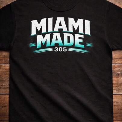 Miami Made Shirt 305 Graphic Tee Dade County Pride Streetwear