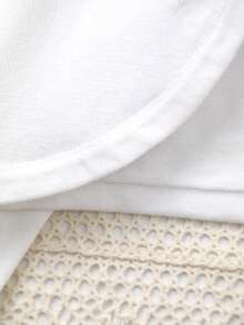 Girls' Spring/Summer Lightweight Fashionable Versatile Short Embroidered Knit Cardigan, Casual Minimalist, Suitable For Daily Wear Or Outdoor Activities - White - View 5