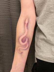 1 pieza Tatuaje temporal de línea serpentina con patrón abstracto de halo neón degradado, diseño de tatuaje simulado, adecuado para viajes, festivales de música, juegos, regalos de graduación, dura de 3 a 5 días - Multicolor - Ver 3