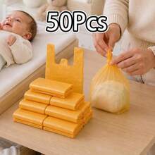 100/200Pcs Yellow Disposable Trash Bags, Baby Diaper Disposal Bags, Portable Mini Car Garbage Bags, Suitable For Outdoor, Stroller, Desk, Kitchen, Living Room, Bathroom, Nursery Cleanup - Yellow - View 9