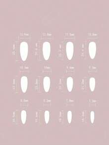 24pcs Almond Shape Full Cover Solid Color False Nails, Nail Art Manicure Set, Nail Care Supplies, Aesthetic - Red Violet - View 3