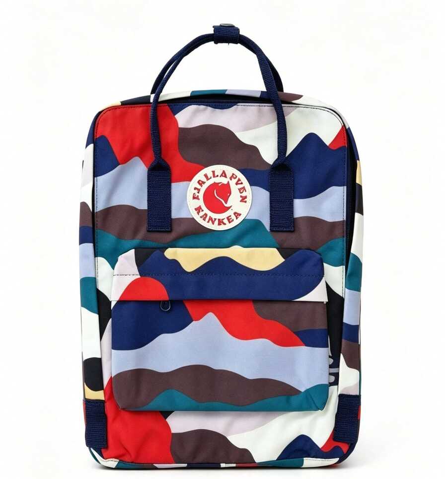1 Piece Waterproof Canvas Backpack With Art Print, Adjustable Straps, Large Capacity, Zippered Pocket For School, Everyday Use And Outdoor Activities - 春景 - 查看 1