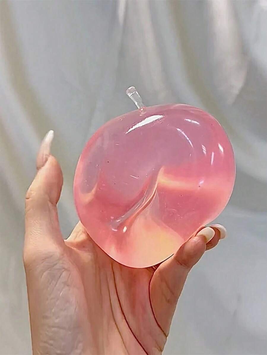 2件組白色與粉色禮品袋，附海洋藍蘋果擠壓裝飾