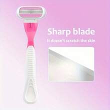 3-Layers Manual Razor For Women,Classic Razor, Shaving Set,Replacable Stainless Steel Blades,Women Shaver,Reusable Blades, Face Razor, Hair Removal, Razors For Women - Multicolor - View 4