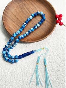 1pc 45pcs Handmade Woven Muslim Acrylic Smooth Round Prayer Beads Islamic Style Muslim Rosary - Multicolor - View 8