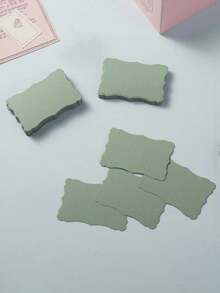 50/20pcs - Green Lace Wavy Handwritten Paper Information Card Blank, Mouse Tail Green Wavy Card, Suitable For DIY Gift Cards, Greeting Cards, Birthday Wishes, Message Cards, Sticky Notes, Greeting Card Envelopes, - Green Message Card - View 8