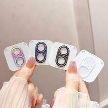 Integrated Glitter Lens Film Compatible With Apple 17pro/Promax/16pro/Promax/Apple 15pro/Pm Rear Camera Protective Sticker Glitter Lens Film Full Coverage Anti-Drop Lens Protective Film Anti-Scratch - Pink - View 3