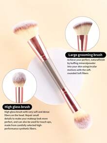 ronshadow 3pcs Makeup Brush Set: Dual-Ended Contour Highlighter Brush + Retractable Powder Brush + Beauty Sponge, Soft Bristles Strong Powder Pickup, Daily Makeup Touch Up Tool - Multicolor - View 9