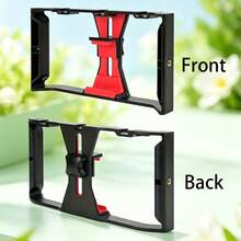 Adjustable Large Size Smartphone Photography Accessories With Tripod And Fill Light New Professional Smartphone Filming Stabilizer Frame Handheld Gimbal Camera Tripod Stand Suitable For Smartphone Video And Photo Shooting Birthday Anniversary Gift - Black - View 6
