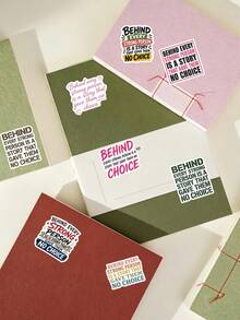 56 Piezas Pegatinas con Frases Motivadoras – "Detrás de Cada Persona Fuerte Hay Una Historia" En Múltiples Tipografías, Adhesivo Impermeable Para Diario, Funda de Teléfono, Portátil, Botella de Agua, Diario Decoración DIY, Suministros de Scrapbook, Accesorios de Escritorio, Suministros Escolares - Multicolor - Ver 5