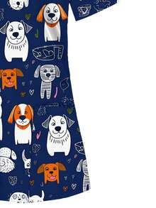 2 Pockets, Women's Scrub Top, T-Shirt Fall - Multicolor - View 3