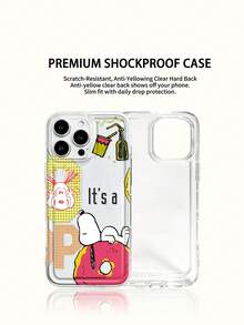 Miniso Snoopy 手機殼輕巧防滑防摔，透明設計適合夏季，卡通動漫風，適用於 iPhone 17 17Air 17pro 17promax 11 12 13 15 16pro 16promax 14Plus 15Plus 16Plus 15pro 16promax XR，送給親友的節日禮物 - 無色 - 查看 2