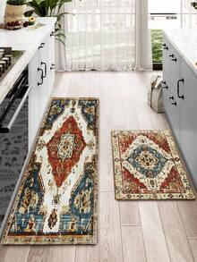1/2 miếng thảm sàn bếp hoa phong cách Bohemian, thảm trải sàn và thảm bếp, chống trượt có thể giặt, thảm dài bếp Bohemian, đế cao su. - Nhiều màu - Xem 6