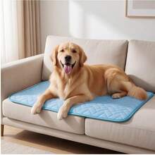 1PC Dog Cat Ice Silk Cooling Mat Summer Soft Cool Feel Pet Sleep Pad Breathable Mat For Floor Sofa Bed Crate Dog Cat Summer Cool Pad / Cool Touch Sleeping Mat - Blue - View 5
