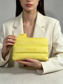 Waterproof Lightweight Nylon Cosmetic Bag Multifunctional For Makeup & Daily Use - Yellow - View 2