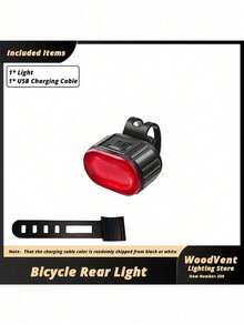 USB Rechargeable LED Bicycle Light Set, Ultra Bright Front And Rear Lights, 4/6 Modes, Mountain Bike Night Riding Lights, Safety Warning Lights, Flashing Warning Cycling Gear, Handlebar Mount, Brake Tail Light - A - View 9