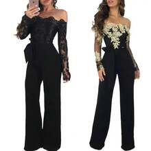 Women's Casual Water Soluble Lace Wide Leg Jumpsuit With A Shoulder Strap 7 Colors Elegant Fashion Custom Keys Personalized Birthstone Name Necklace Elegant Design Evil Eye Protection Unisex Cuban Link Chain Set Grocery Chains 2 I Ring Queen Elizabeth - 黑色 - 查看 4
