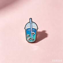 藍色骷髏飲品琺瑯胸針別針 時尚裝飾胸針飾品 翻領包包徽章 珠寶禮物 - 藍色 - 查看 4