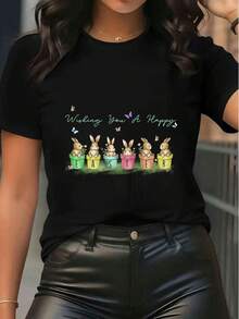 Women T-Shirts - Black - View 1