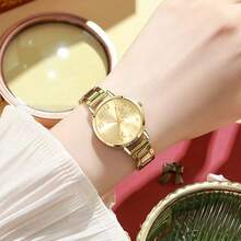 1pc Women's Fashion Luxury Business Elegant Floral Dial Quartz Watch, Minimalist Design, Suitable For Women's Daily Wear, Birthday/Holiday Gift, Vacation, Party, Back To School, Family Gathering And Other Special Occasions, Perfect Valentine's Day/Christmas Gift For Women - Multicolor - View 3