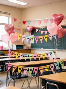 24/12/1pc Back To School Rainbow Crayon Banner, Back To School Banner Flags Colorful Rainbow Curtain Crayon Decoration, 49ft Colorful School Hanging Banner School Opening Ceremony Decoration Triangle Flags, Classroom Decoration, Rainbow Party Decoration Educational Environment Props Multi-Color Paper Banner School Library Arrangement Birthday Celebration Photo Backdrop Art Studio Decoration Teacher's Day Week Celebration Classroom Welcome Party - 5pcs-Multicolor - View 4