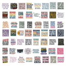 56 Piezas Pegatinas con Frases Motivadoras – "Detrás de Cada Persona Fuerte Hay Una Historia" En Múltiples Tipografías, Adhesivo Impermeable Para Diario, Funda de Teléfono, Portátil, Botella de Agua, Diario Decoración DIY, Suministros de Scrapbook, Accesorios de Escritorio, Suministros Escolares - Multicolor - Ver 8