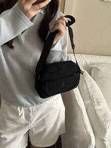 Multi-Pocket Mini Portable Commuter Zipper Fashion Minimalist Casual Versatile Shoulder Bag/Crossbody Bag, Suitable For Women's Daily Use - Black - View 2