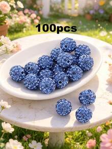 20/50/100pcs Colorful Glass Rhinestone Beads - Mixed Colors, Suitable For DIY Jewelry, Bracelets, Necklaces, Keychains, Party Decorations, Multifunctional Craft Kit With Clay Pen And Earring Hooks For Jewelry Making - Multicolor - View 33