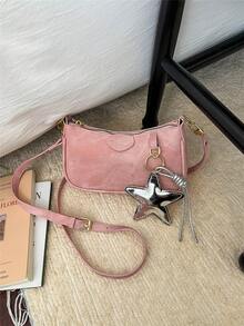 Fashionable Korean Style Casual Women's Handbag, New Minimalist Chic Versatile Shoulder & Crossbody Bag - Pink - View 6