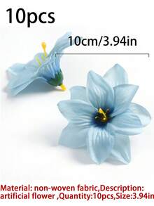 10/20入 3.94英吋人造春夏裝飾花頭，仿真絲綢百合花頭，適用於DIY手工、裝飾花環、婚禮訂婚花藝布置、客廳臥室裝飾、餐桌擺設、頭飾配件、花園居家裝飾、主題派對裝飾，四季通用 - 彩色 - 查看 9