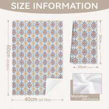 MEMNUN 2 Pcs Bohemian Watercolor Orange & Blue Pattern Geometric Home Sweet Home Text Print Kitchen Towels, Dish Towels, Hand Towels, Dish Cloths, Home Decor, Kitchen Decor Cooking Baking Hand Towels, Kitchen Accessories, Machine Washable, Cleaning Supplies, Suitable For Restaurant Kitchen, Home Decor And Gifts, All Seasons - Multicolor - View 3