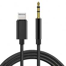 3.3 英尺/100 厘米黑/银 AUX 线缆，USB-C/Lightning 转 3.5 毫米音频线，兼容 14 13 12 11 Pro Max Plus，转换适配器耳机延长线 - 彩色 - 查看 14