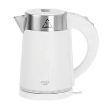 Adler Electric Kettle Mini Kettle Double Wall Kettle Compact Kettle 0.6L 800W Boil-Dry Protection Auto Shut-Off 360° Base Stainless Interior Cord Storage White - EU E Type Plug(220-240V) - View 7