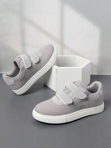 1 Pair Lace-Up Design Breathable Comfortable Flat Shoes, Suitable For Girls Back To School, Students, Spring & Autumn - Grey - View 3