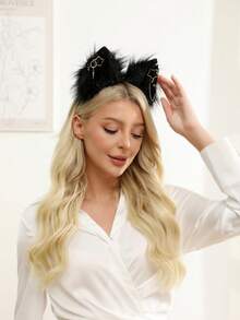 1PC Cute Sexy Fox Ear Theme Party Headpiece, Metallic Vibe Stage Cosplay Headdress, Cat Decorative Hairband Halloween - Hairband - View 5