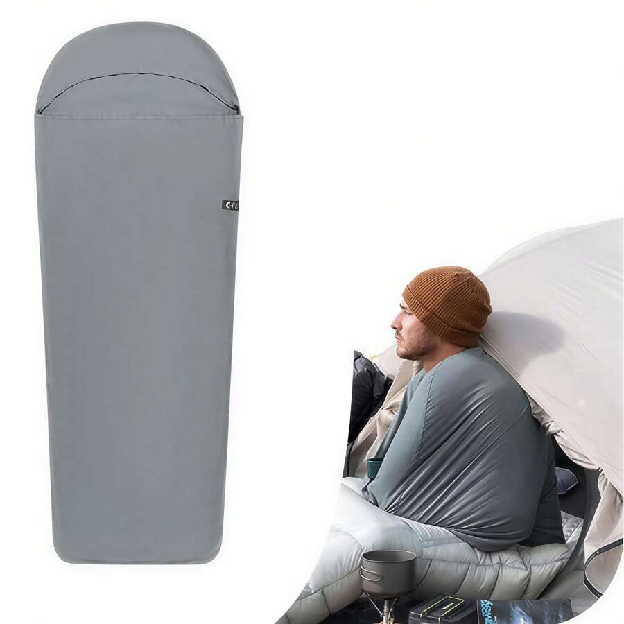 Lightweight Sleeping Bag Liner For Spring/Summer - Compact Travel Design With Full-Length Zipper, Soft Breathable Fabric, Suitable For Backpacking, Camping, Hotels And Hostels - Multicolor - View 1