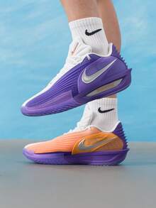 Nike Giày bóng rổ nam G.T. CUT 3 TURBO EP HV9919-800, kiểu dáng thể thao ngoài trời, thoải mái. - Cam Hà Lan/Cam hồng/Tím nhạt/Tím lan mới/Trắng - Xem 1