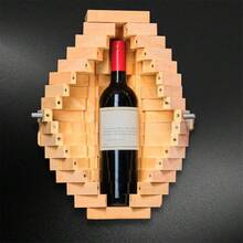 Hộp đựng rượu gỗ tự nhiên có ngăn bí mật, giá đỡ chai lưu trữ bí mật thủ công, hộp đóng gói rượu trang trí cho trang trí quầy bar tại nhà - Xem 1