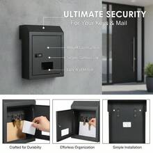[Free Shipping] Durable Steel Security Mailbox 12'' For Home Office Apartment, Combination Lock Wall Mount Hardware Charcoal Gray Finish-XY553043 - Default0 - View 7
