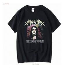 T-Shirt With The Gothic Portrait Band Logo - 黑色 - 查看 1