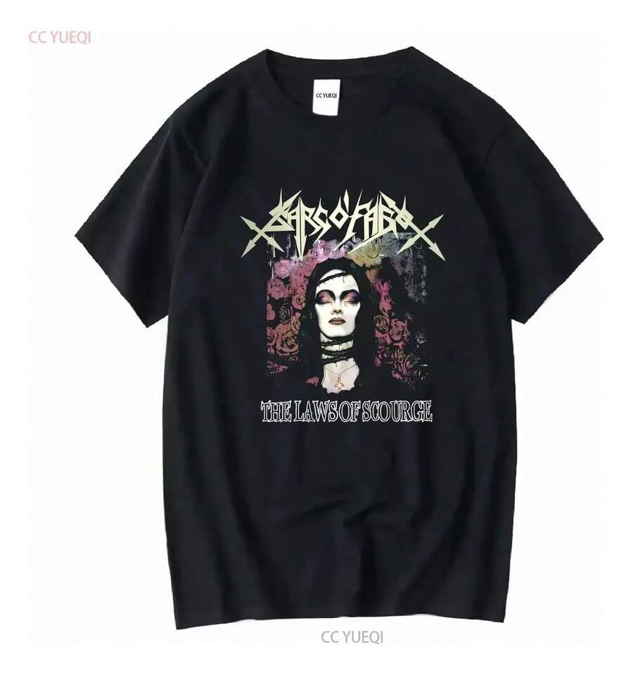 T-Shirt With The Gothic Portrait Band Logo - 黑色 - 查看 1