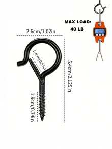 5/10pcs Heavy Duty Metal Screw Hooks, Suitable For Indoor And Outdoor Use - Great For Hanging Plants, LED Lights, Wind Chimes And Garage Decor - Upgraded Version - View 2