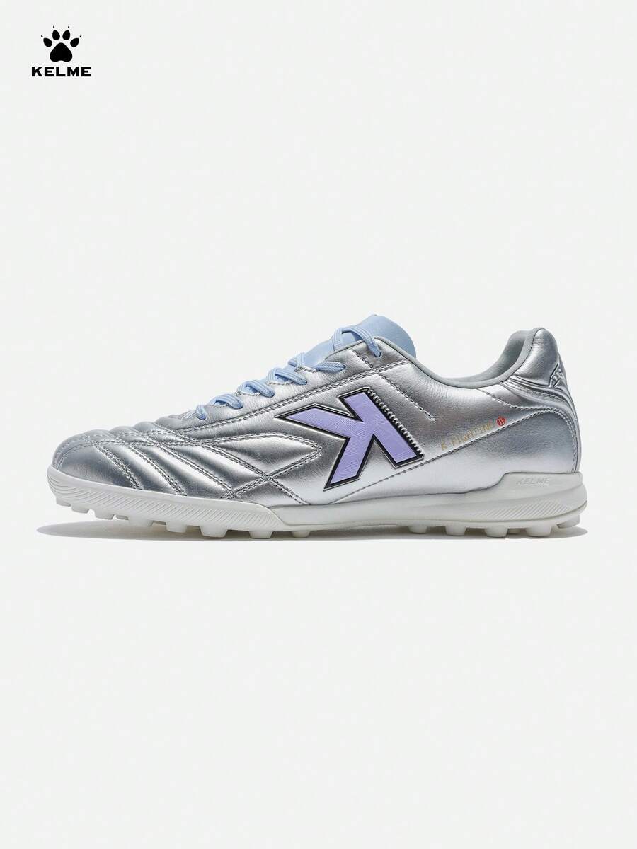 KELME Men's TF Football Shoes, Natural & Artificial Turf Professional Match & Daily Training Turf Shoes - Silver - View 1