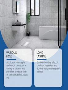 JAYSUING Tile Repair Kit Home Grout Ceramic Marble Sealing Repair AB Glue Set, Suitable For Repairing Bathtubs, Toilets, Vases And Other Ceramic And Porcelain Products, Gift For Family And Friends - A - View 7